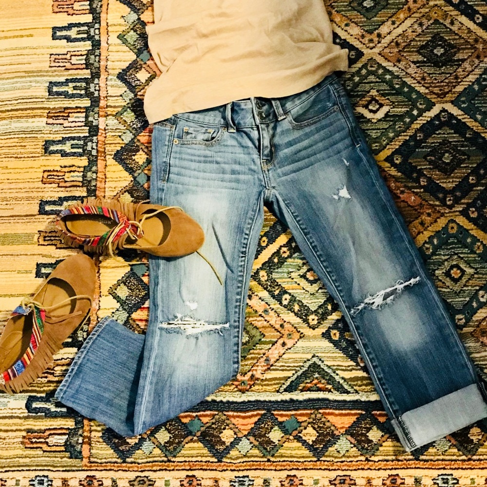 cropped american eagle jean capris size 00